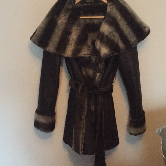 Black warm soft winter coat